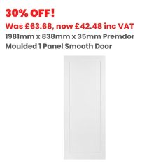 1981mm x 838mm x 35mm Premdor Moulded 1 Panel Semi-Solid Smooth PEFC Certified