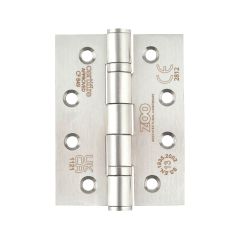 Satin Stainless Steel Certifire Hinges 100mm x 76mm 3 Qty 