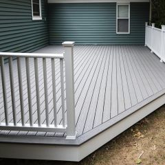 25mm x 148mm x 3600mm Verde Evolved Composite Decking Ash White End Board