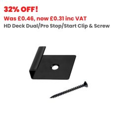 Composite Decking Black Coated Stainless Steel Stop / Start Clip & Screw - HD Deck Dual / HD Deck Pro