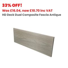 11mm x 72mm x 3600mm HD Deck Dual Composite Decking Fascia Antique