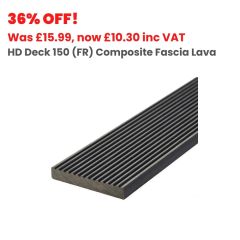 11mm x 74mm x 3600mm HD Deck 150 (FR) Composite Decking Fascia Lava