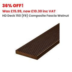 11mm x 74mm x 3600mm HD Deck 150 (FR) Composite Decking Fascia Walnut