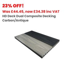 22.5mm x 143mm x 3600mm HD Deck Dual Composite Decking Carbon/Antique