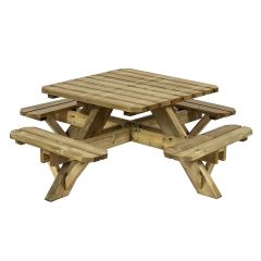 Heavy Duty Square Picnic Table Green Treated to UC3 (SPT) FSC® certified