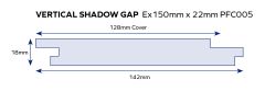 150mm x 25mm Imported Western Red Cedar STK Vertical Shadow Gap Cladding