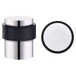 Polished Stainless Steel Door Stop Floor Mounted Collared Flat Top 35mm