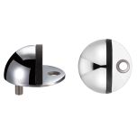 Polished Stainless Steel Door Stop Floor Mounted Oval 40mm