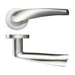 Satin Stainless Steel 19mm Curved Lever Push on Rose 52mm