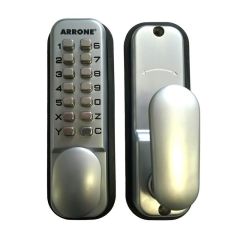 Matt Chrome Push Button Digital Lock with Holdback Option