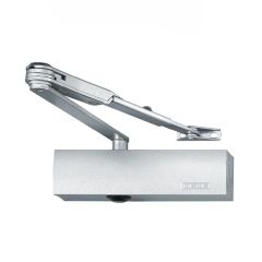 Adjustable Door Closer with Silver Cover & Armset -Power Size 2-4