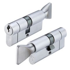 Satin Chrome V5 Cylinder and Turn 70mm 