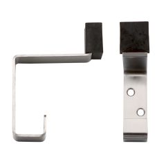 Satin Stainless Steel Hat and Coat Hook with Rubber Stop