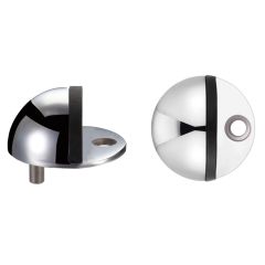 Polished Stainless Steel Door Stop Floor Mounted Oval 40mm