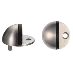 Satin Stainless Steel Door Stop Floor Mounted Oval 40mm
