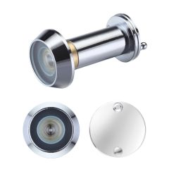 Polished Chrome Door Viewer with Glass Lens 14mm