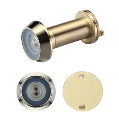 Polished Brass Steel Door Viewer with Glass Lens 14mm