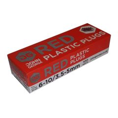 Plastic Plug - Red for 6-10g Screws (x100)